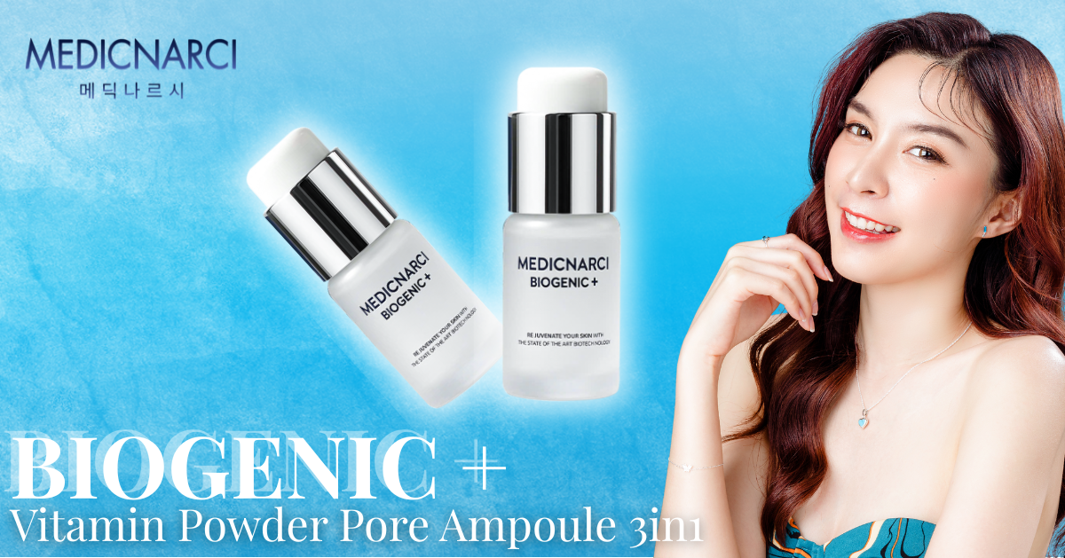 Giải pháp thu nhỏ lỗ chân lông từ Biogenic & Vitamin Powder Pore Ampoule 3in1 | Medicnarci Korea