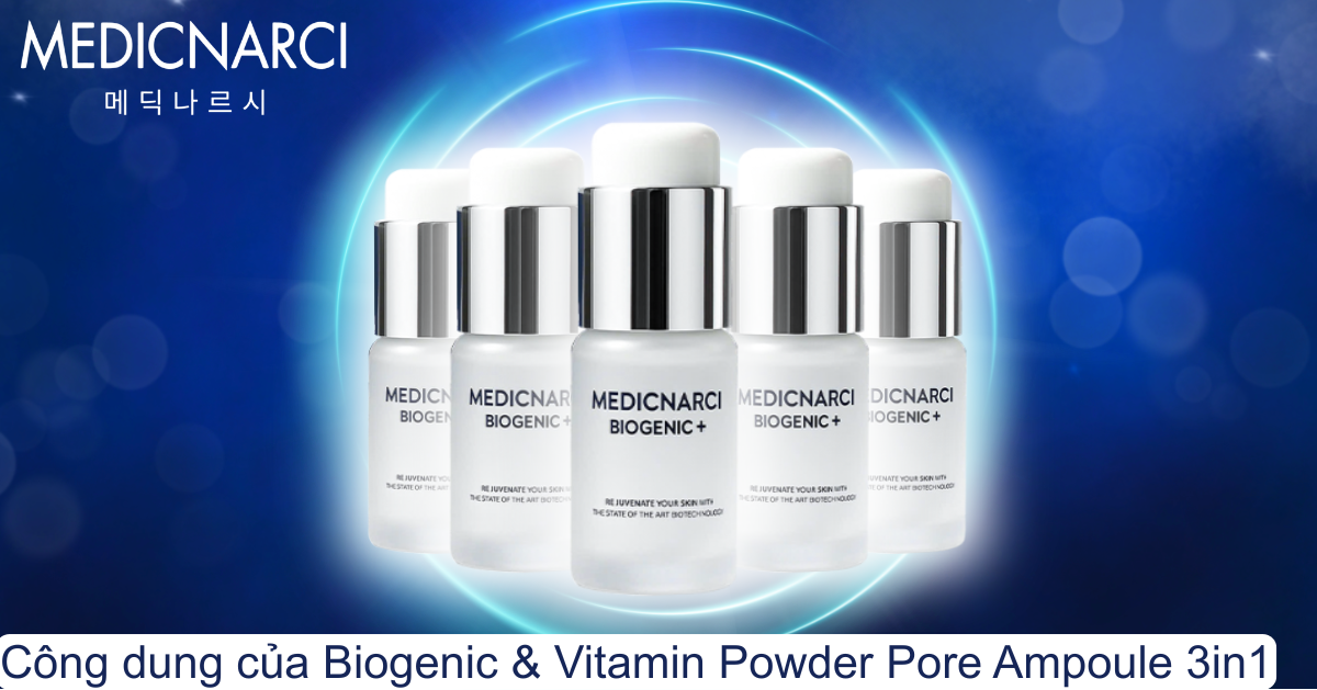 Công dung của Biogenic & Vitamin Powder Pore Ampoule 3in1 | Medicnarci Korea