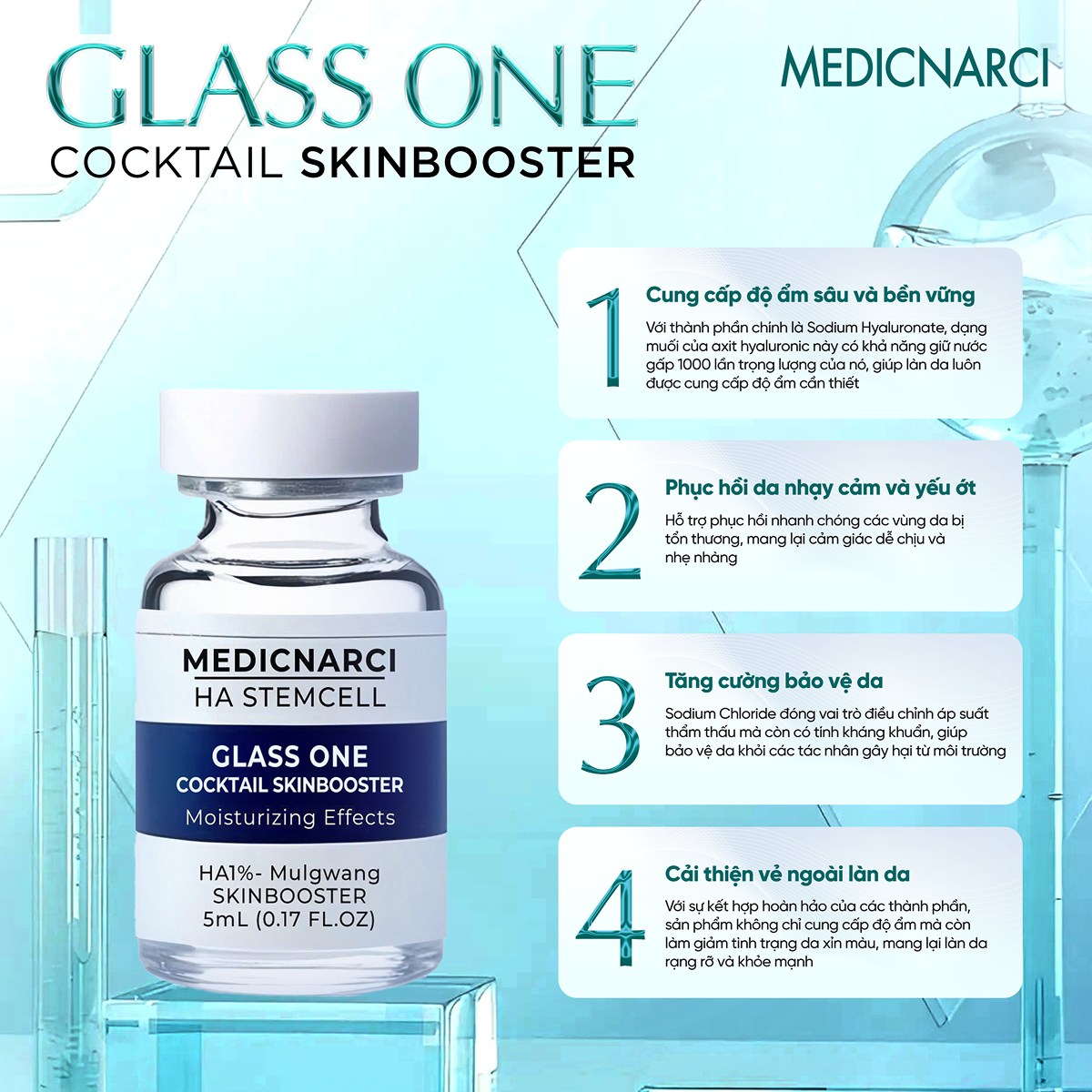 Glass One - Giải pháp cho da khô thiếu ẩm từ Medicnarci Korea